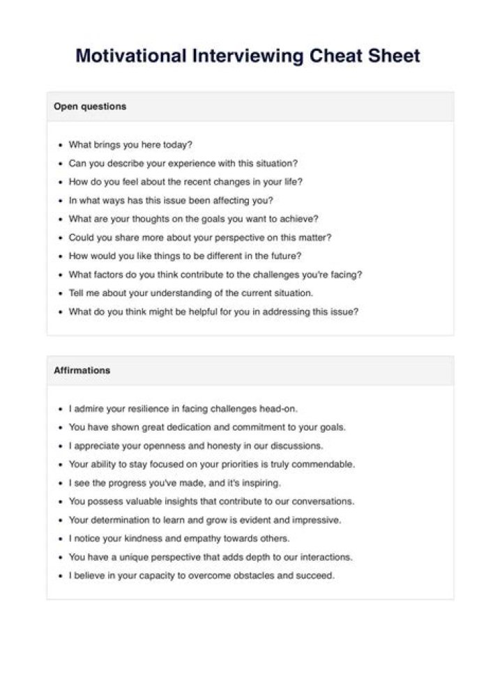 Motivational Interviewing Questions PDF: Essential Tools for Effective Practice