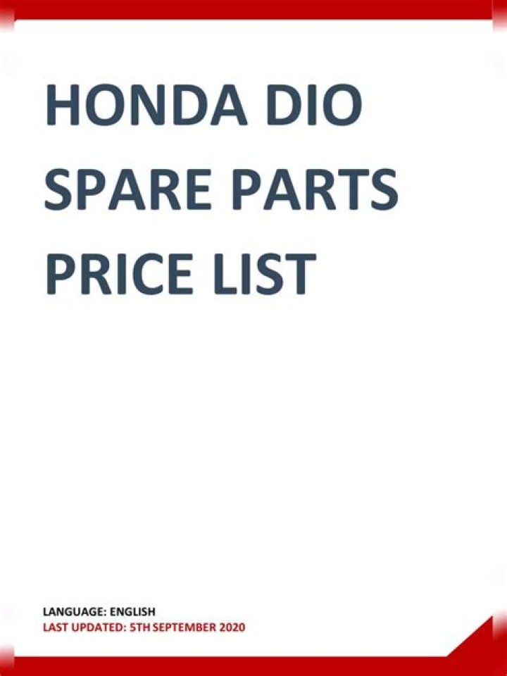 Motorcycle Spare Parts List PDF – Complete Guide & Download