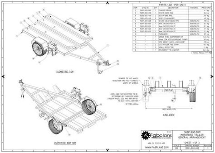 Motorcycle Trailer Plans PDF – Download Free Construction Plans