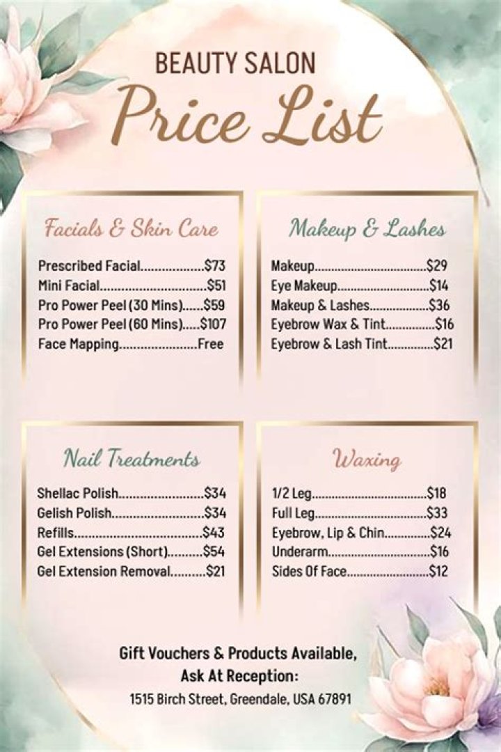Mounir Salon Price Lists PDF – Download Current Rates