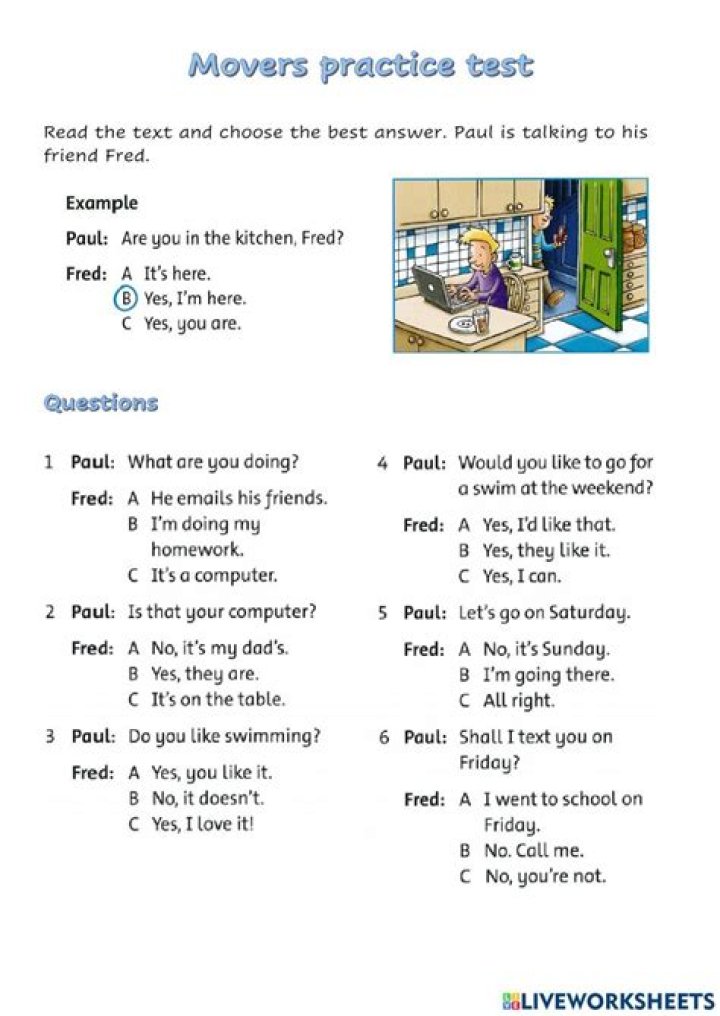 Movers Practice Test PDF – Free Sample Exam to Boost Moving Success