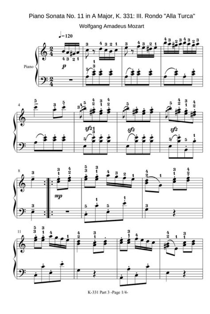 Mozart K.331 Sheet Music PDF – Free Download & Instant Access