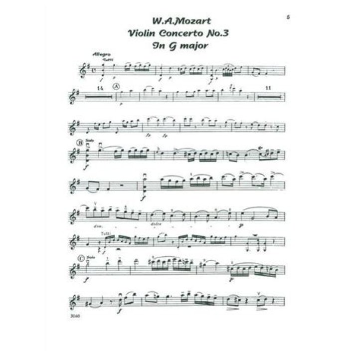 Mozart Violin Concerto No. 3 Full Sheet Music PDF Download