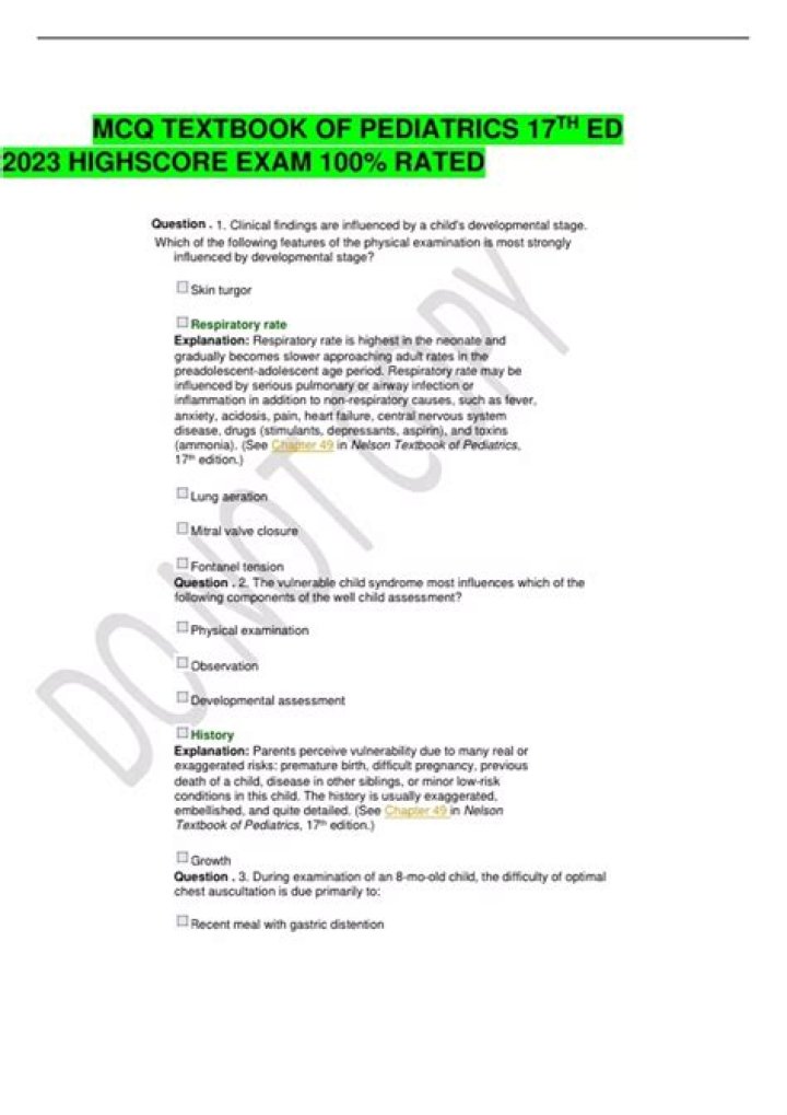 MRCPCH 1500 Pediatrics MCQ Questions PDF – Full Exam Prep