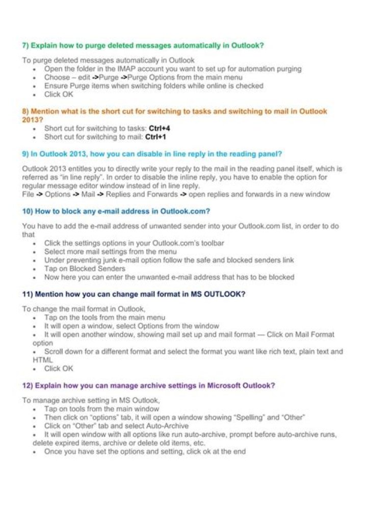 MS Outlook Questions and Answers PDF: Expert Guide