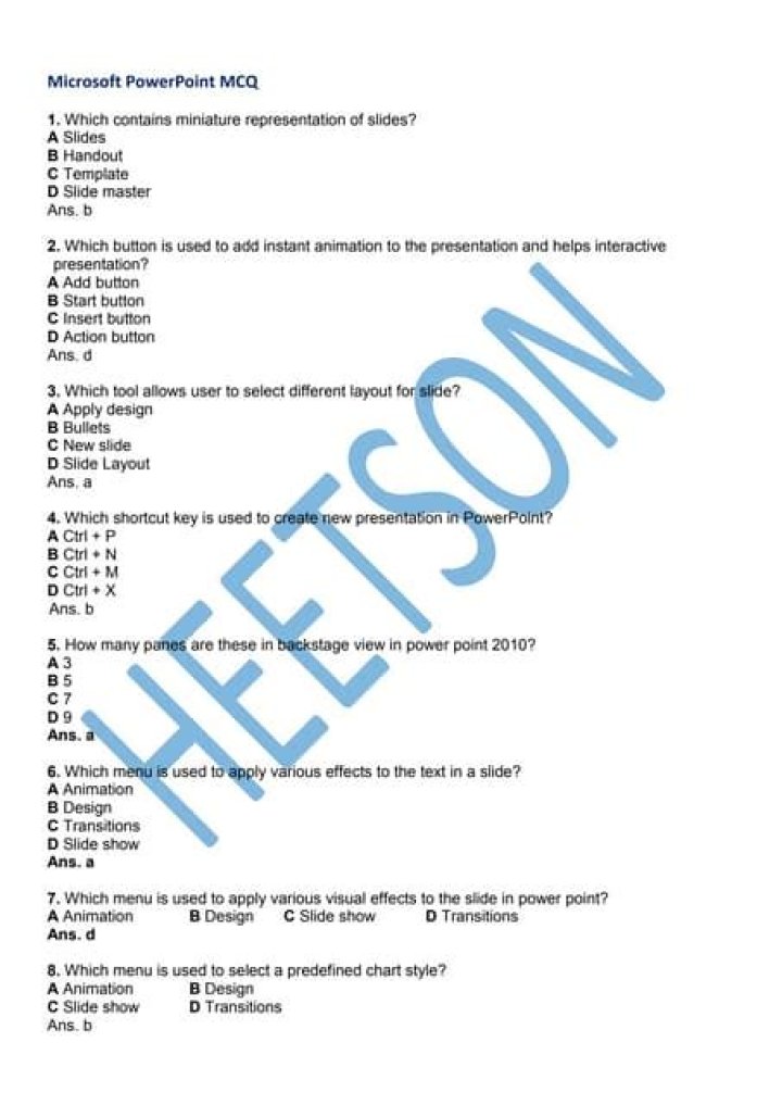 MS Word Excel PowerPoint Questions and Answers PDF for Beginners