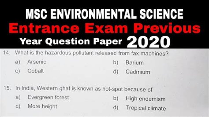 MSC Environmental Science Entrance Exam Questions PDF – Practice & Preparation