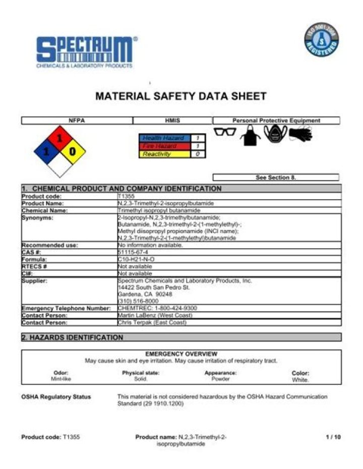Download Free MSDS Chemical List PDF for Safe Handling
