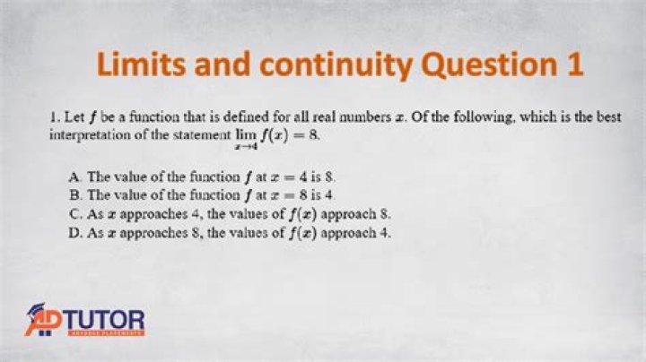 Multiple Choice Questions on Limits and Continuity PDF for Study Success