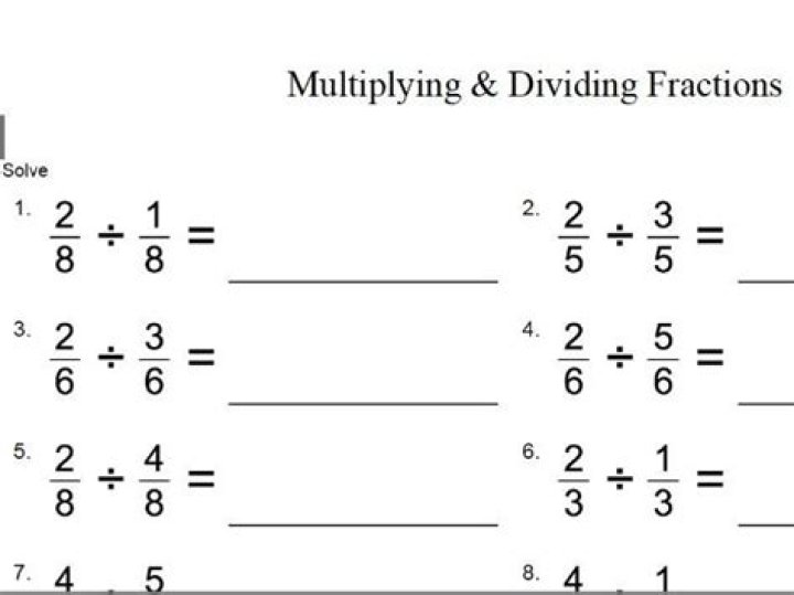Multiplication and Division Fractions Worksheets PDF for Easy Practice