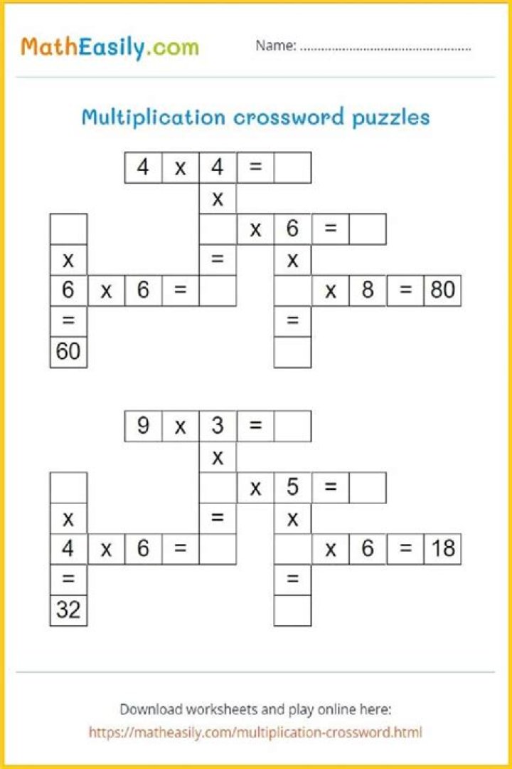 Multiplication Puzzle Worksheets PDF: Fun Math Practice for Kids