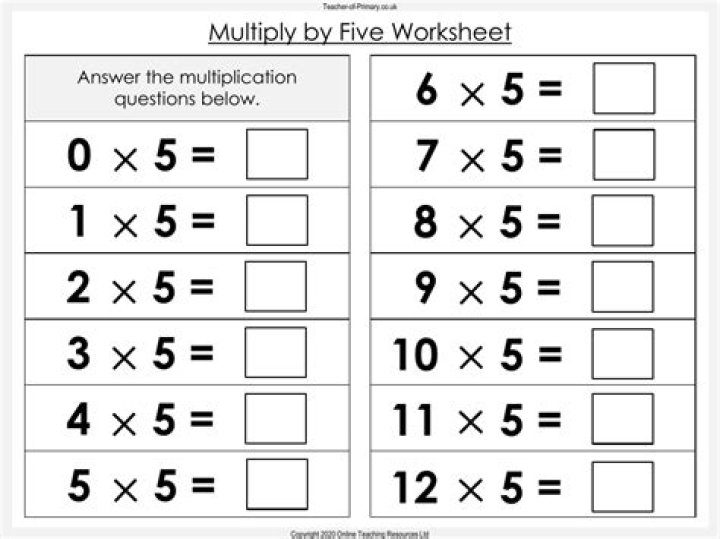 Free Multiply by 5 Worksheet PDF – Instant Math Practice