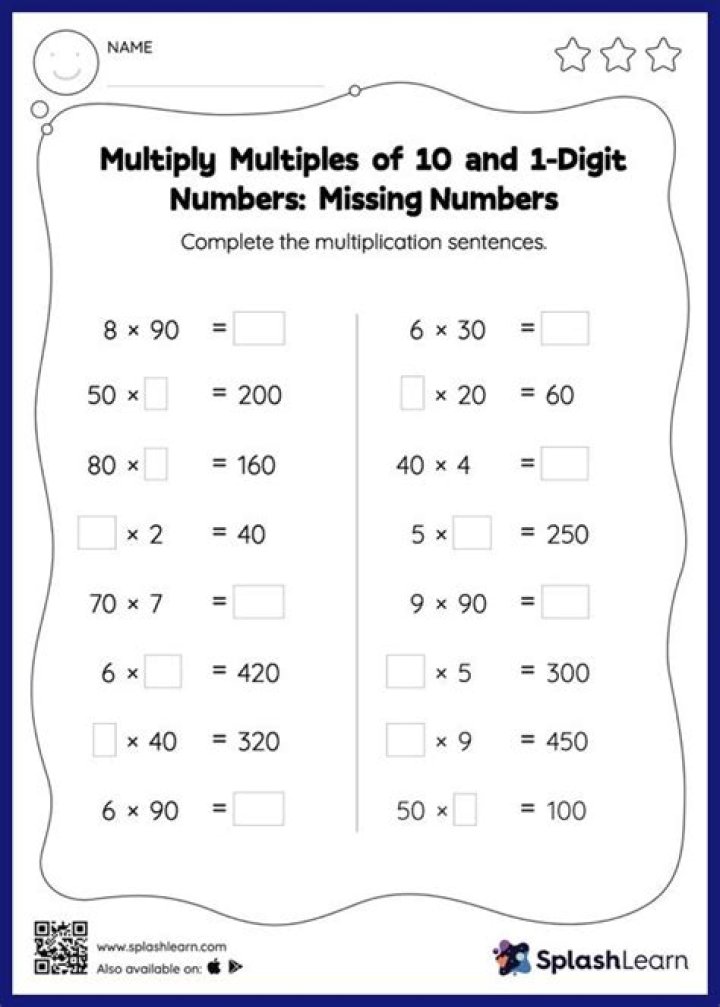 Multiply by Multiples of 10 Worksheet PDF – Instant Practice