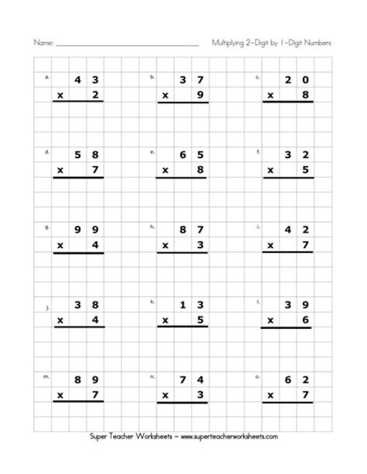 Multiplication 2-Digit by 2-Digit Worksheets PDF – Instant Practice PDF