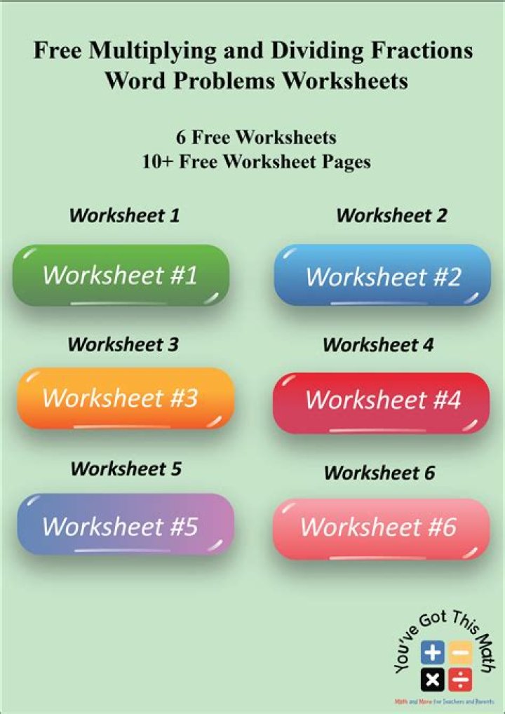 Multiplying and Dividing Fractions Word Problems Worksheets PDF for Practice