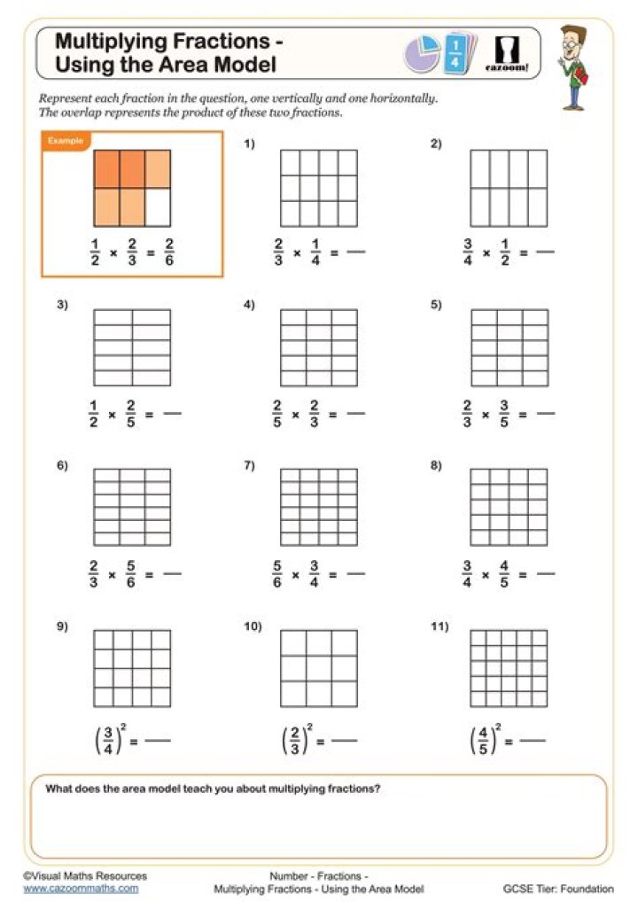 Multiply Mixed Numbers with Area Model Worksheets PDF – Step-by-Step Practice