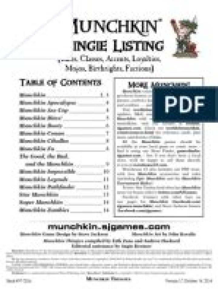 Munchkin Card List PDF – Complete Guide & Printable Collection