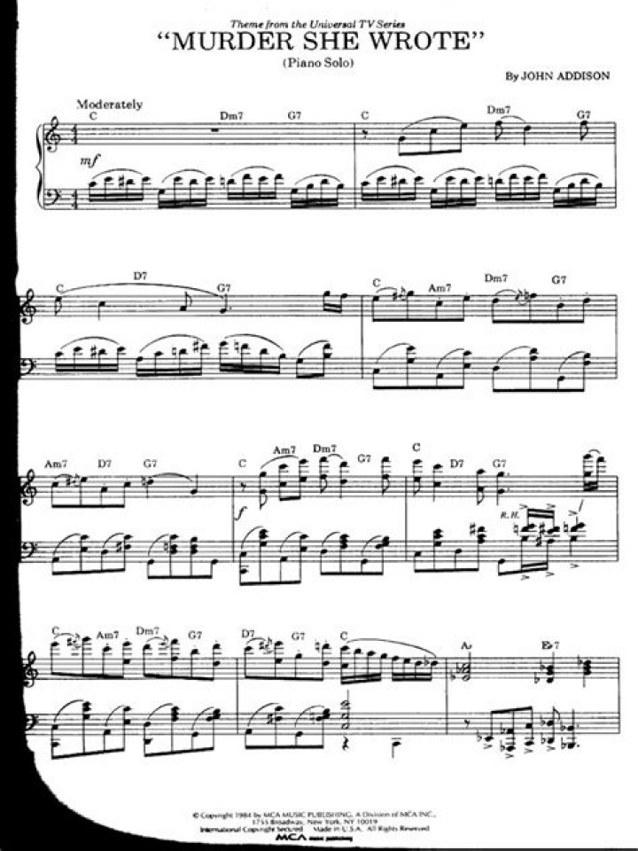 Murder She Wrote Sheet Music PDF – Eerie Compositions Explained