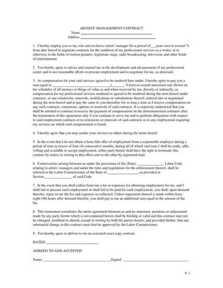 Music Artist Management Contract PDF – Essential Legal Guide
