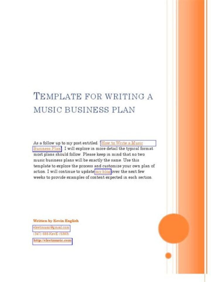 Complete Music Business Plan PDF for Entrepreneurs