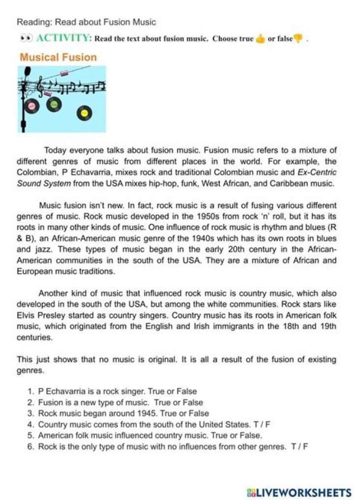 Music Comprehension Worksheets PDF: Improve Music Understanding