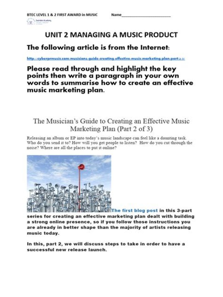 Music Marketing Plan PDF: Boost Your Artist Growth