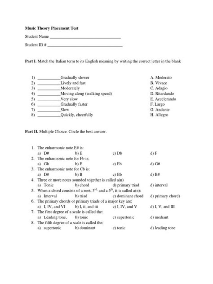 Music Theory Placement Test PDF – Instant Skill Assessment