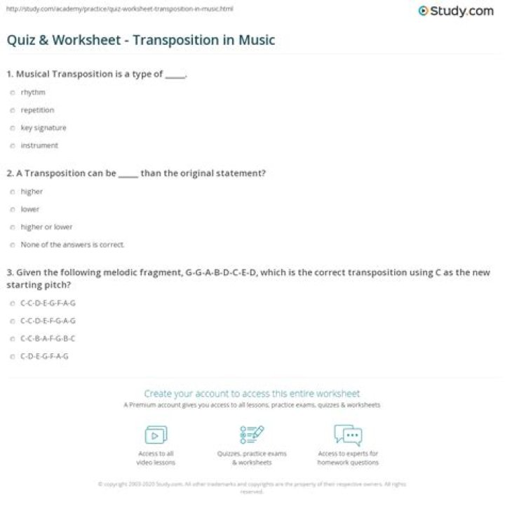 Music Transposition Worksheet PDF – Easy Learning Tool