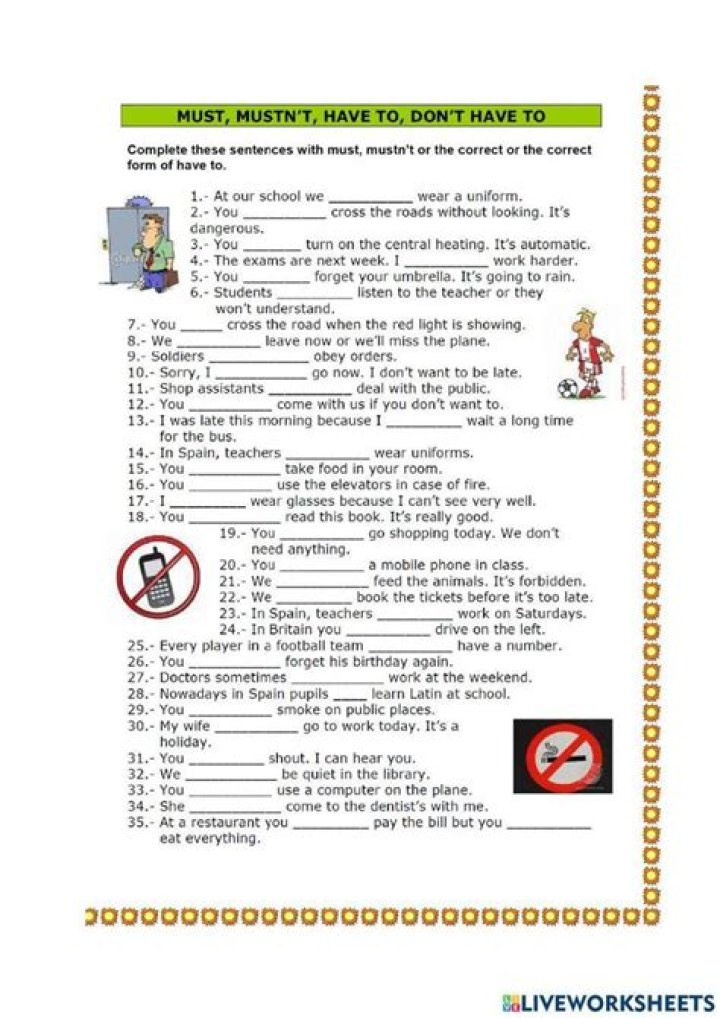 Must and Have to Exercises with Answers PDF – Complete Practice Test