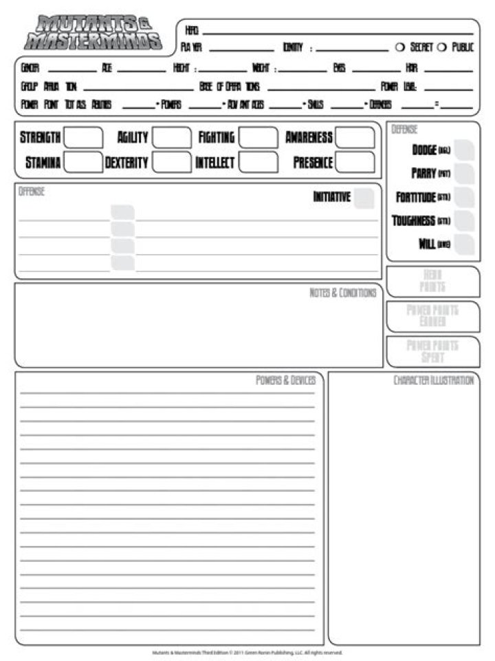 Mutants and Masterminds Character Sheet PDF: Complete Game Guide