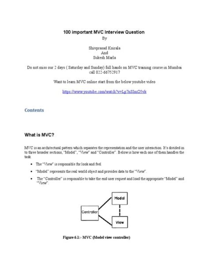 MVC Interview Questions and Answers PDF: Master C# Web Development