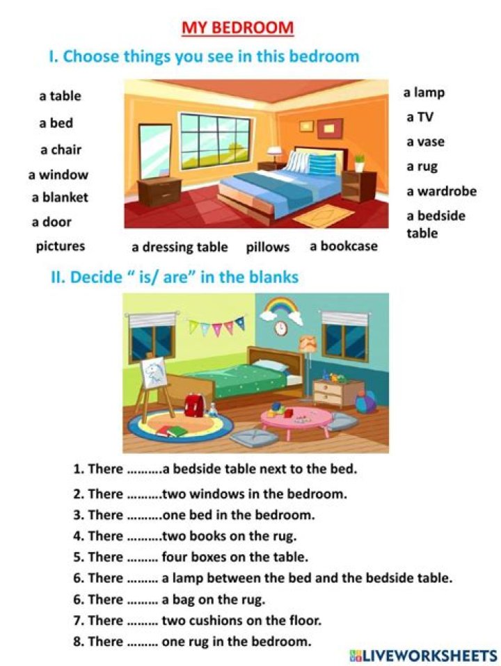 My Bedroom Worksheet PDF: Free Printable Room Organization Printable