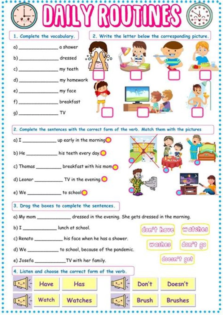 My Daily Routine Worksheets PDF for Productivity & Goal Tracking