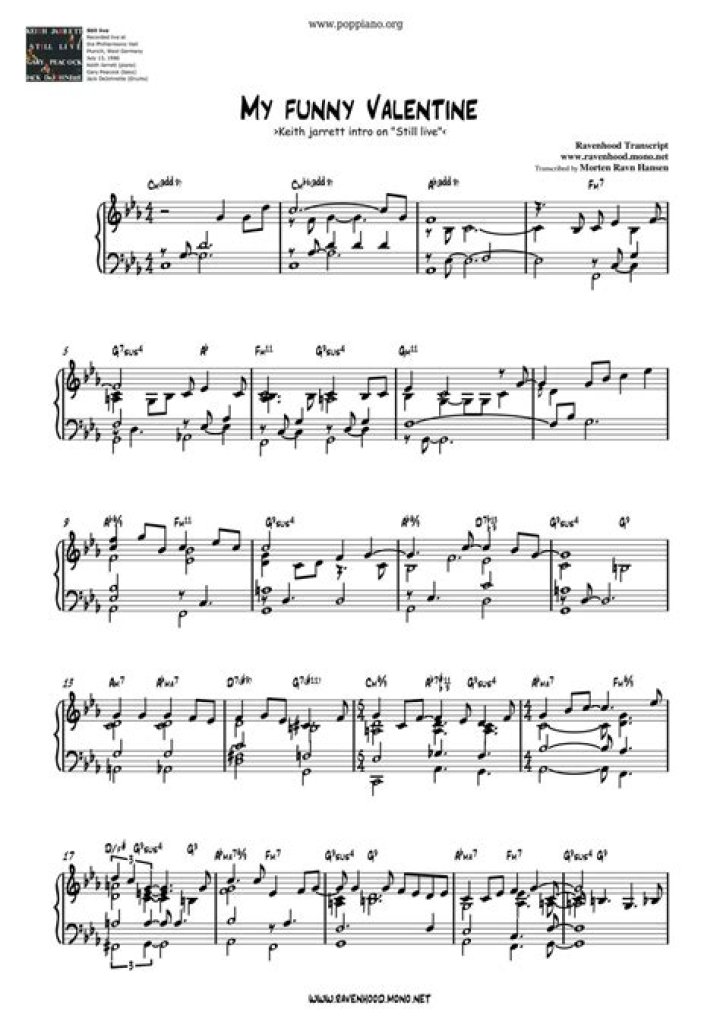 Free Funny Valentine Sheet Music PDF – Download Now