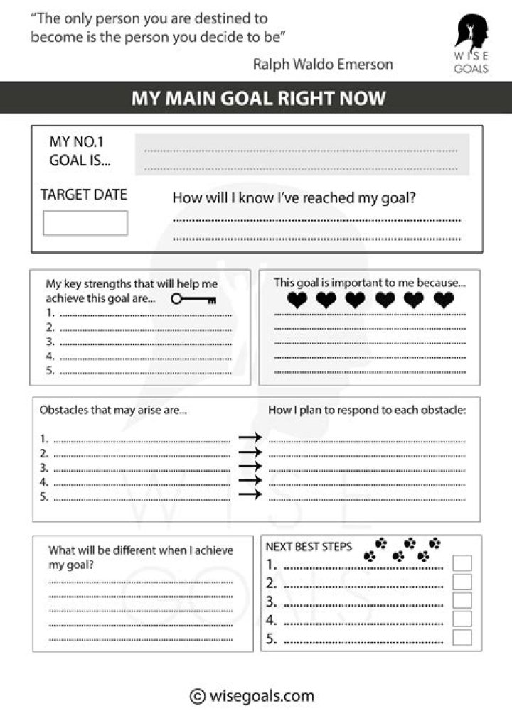 My Goals Worksheet PDF – Printable Goal-Setting Worksheet