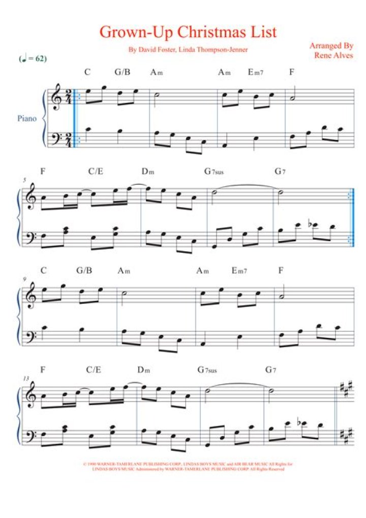 Grownup Christmas List Sheet Music PDF – Download Now