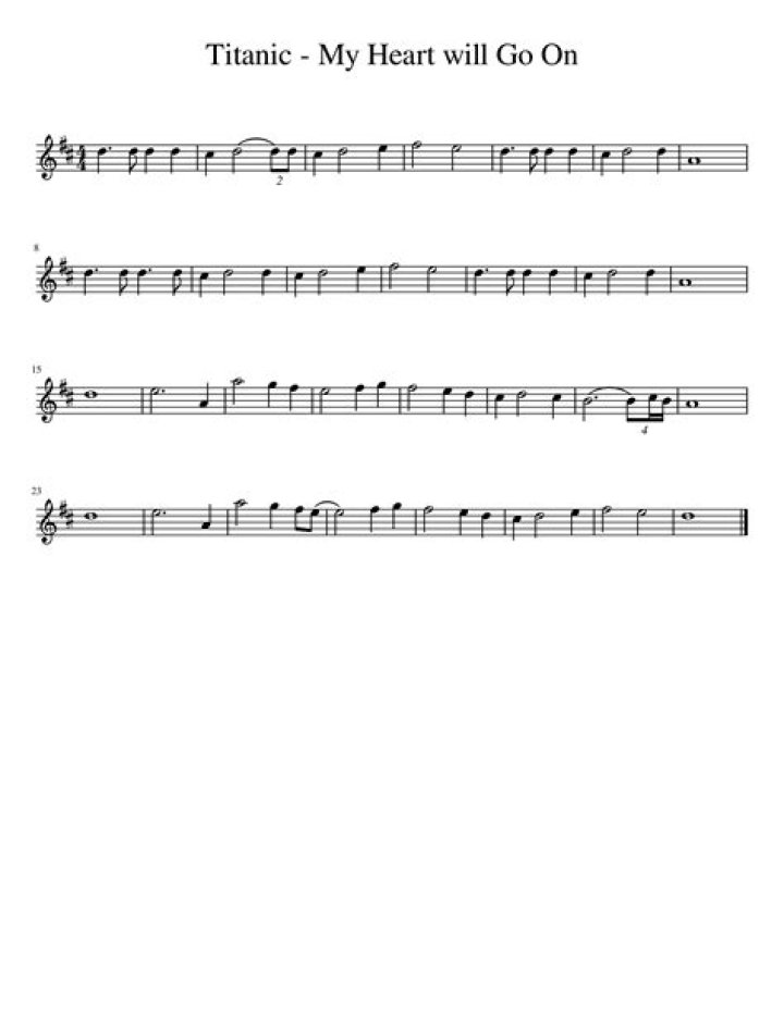 My Heart Will Go On Violin Sheet Music PDF for Beginners