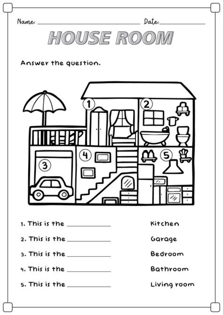 Printable House Worksheet PDF for Home Planning
