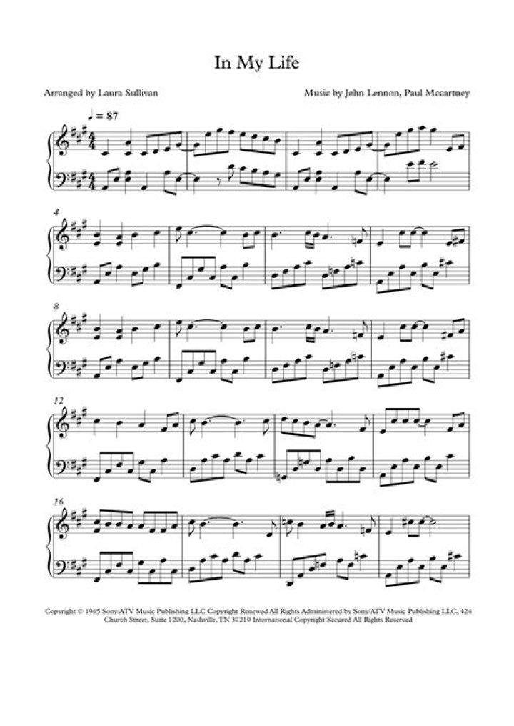 My Life Sheet Music PDF – Download Free Musical Score Template