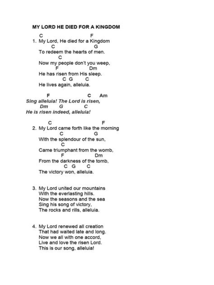 My Lord Died for a Kingdom – Exclusive Sheet Music PDF