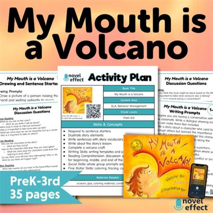My Mouth Is a Volcano Worksheet PDF – Fun Emotional Expression Activity