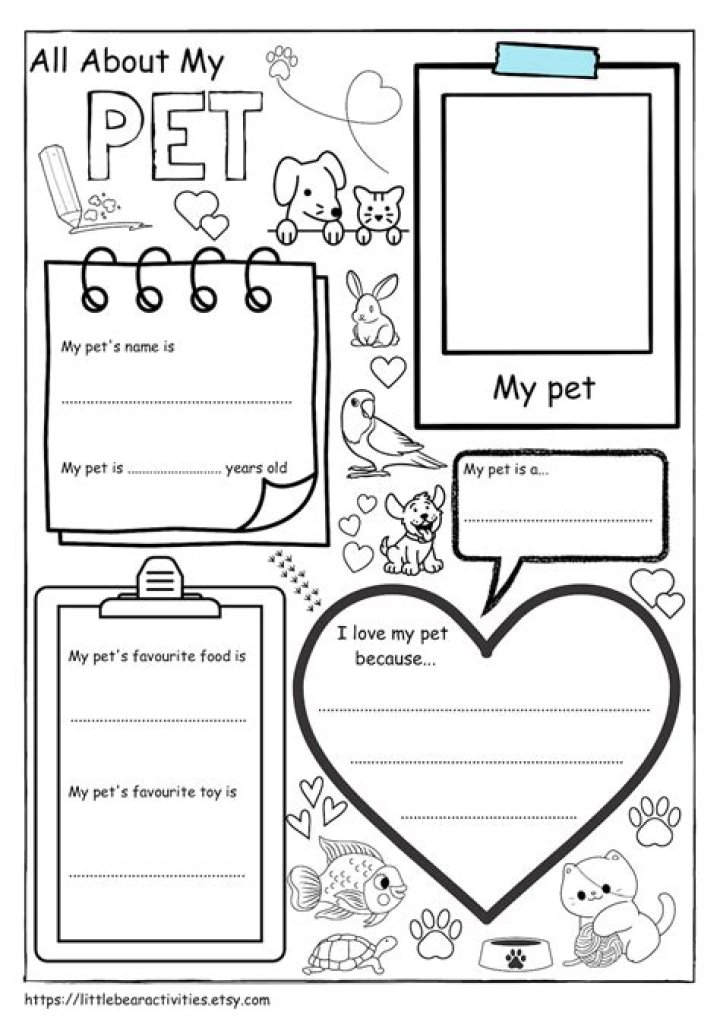 Free My Pet Worksheet PDF for Kids