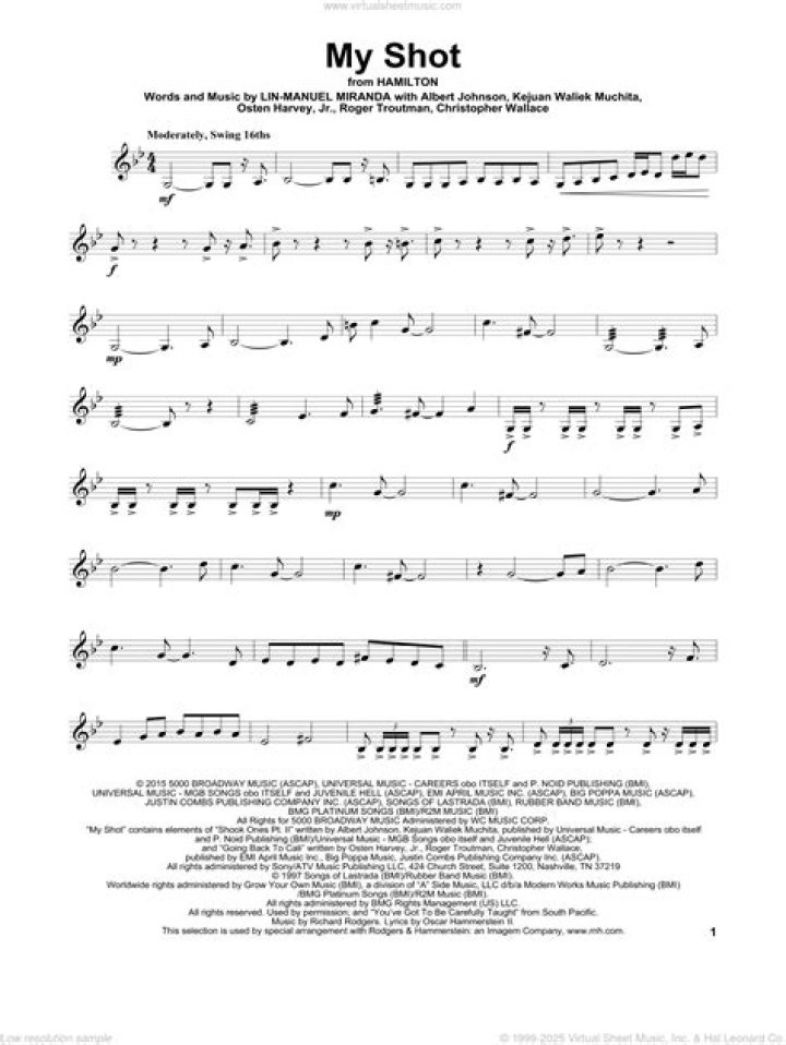 Download My Shot Hamilton Sheet Music PDF – Instant Download