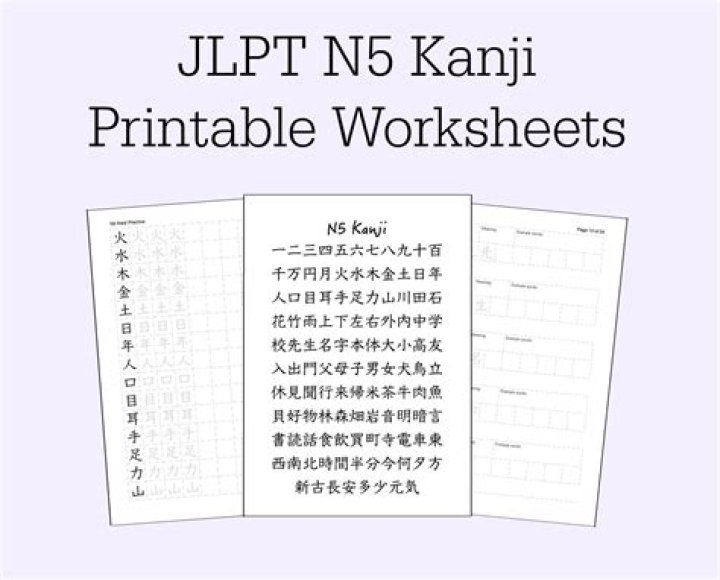 Master N5 Kanji Practice Sheets PDF – Perfect for Exam Success