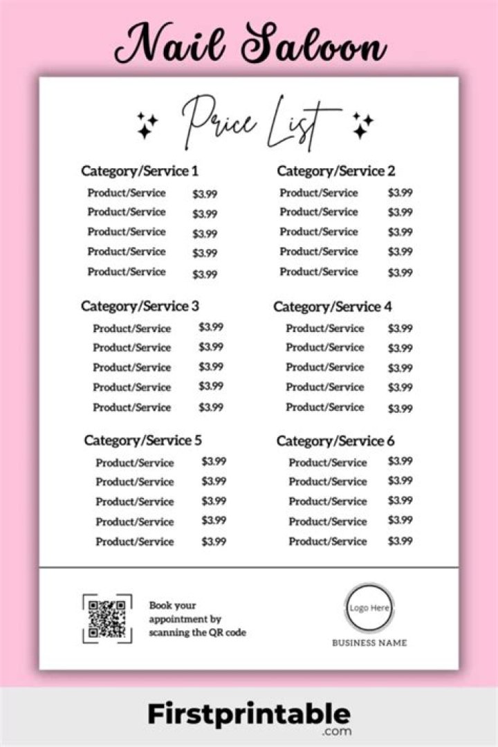 Affordable Nail Price List PDF – Download Instant Cost Breakdown