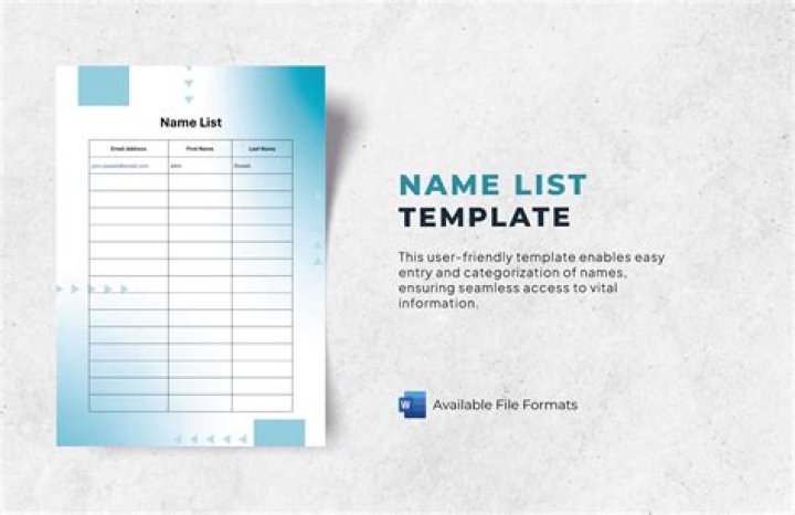 Free Name List Template PDF for Easy Organization