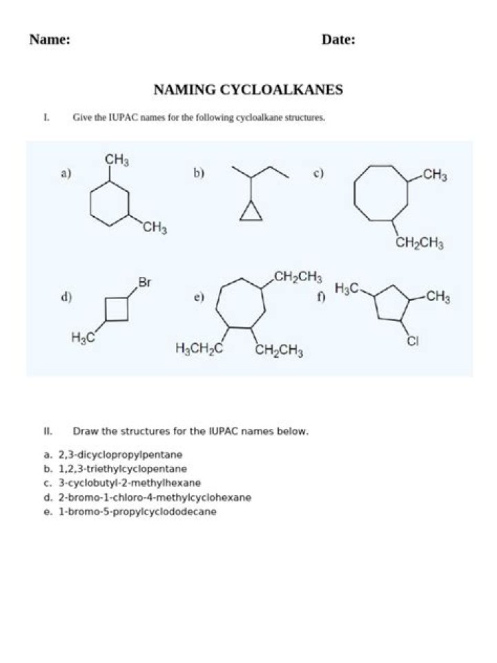 Naming Cycloalkenes Practice with Answers PDF – Instant Study Guide
