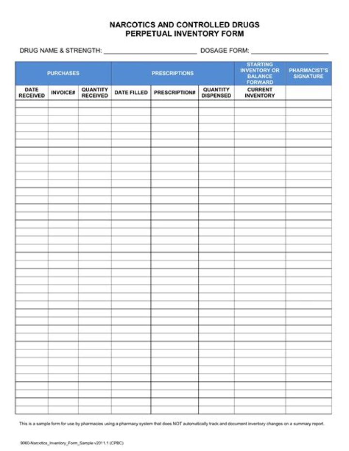 Narcotic Log Sheet PDF – Secure Download & Compliance Form