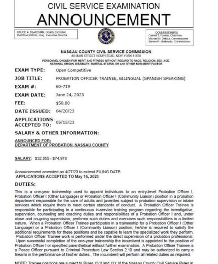 Nassau County Civil Service Eligible List PDF – Official Candidate List
