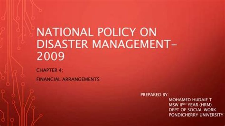 National Policy on Disaster Management 2009 PDF: Essential Guidelines and Implementation
